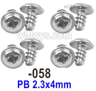 UDI RC 1603 Parts-Screws with 5 media.1601-058. PB 2.3X4mm. Total 8pcs. UDI 1603 1/16 Rally Car Accessories..